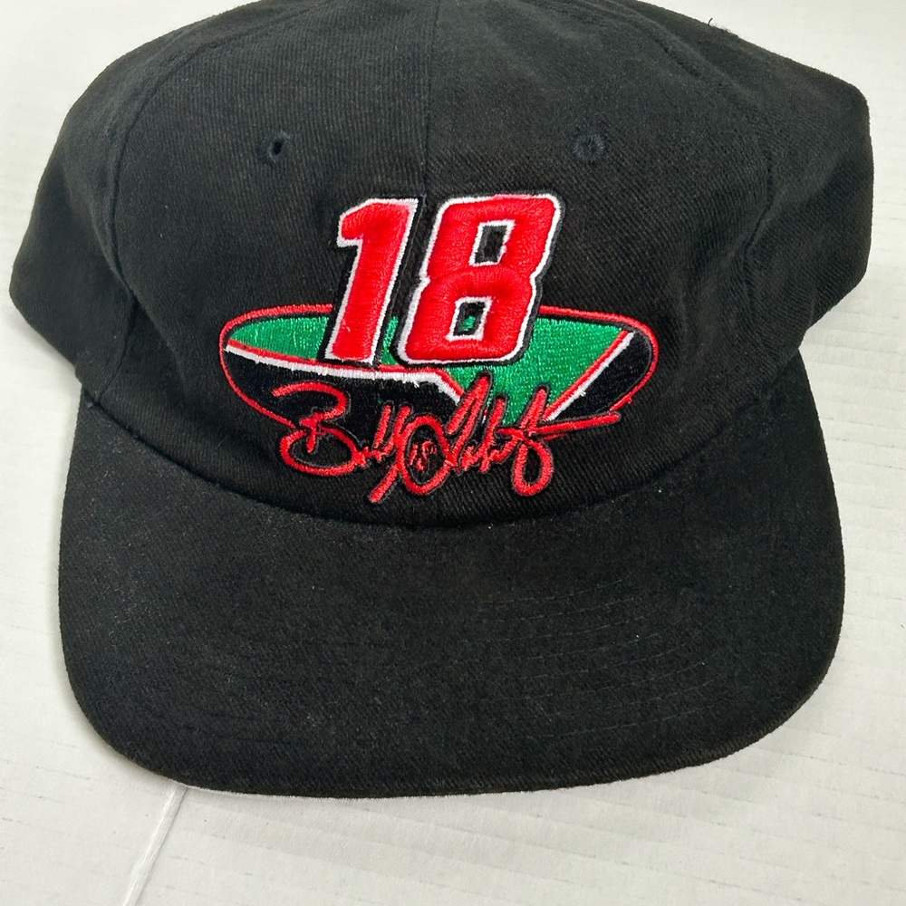 NASCAR Racing Black Cap with Red and Green Embroidery Bobby Labonte 18 Vintage